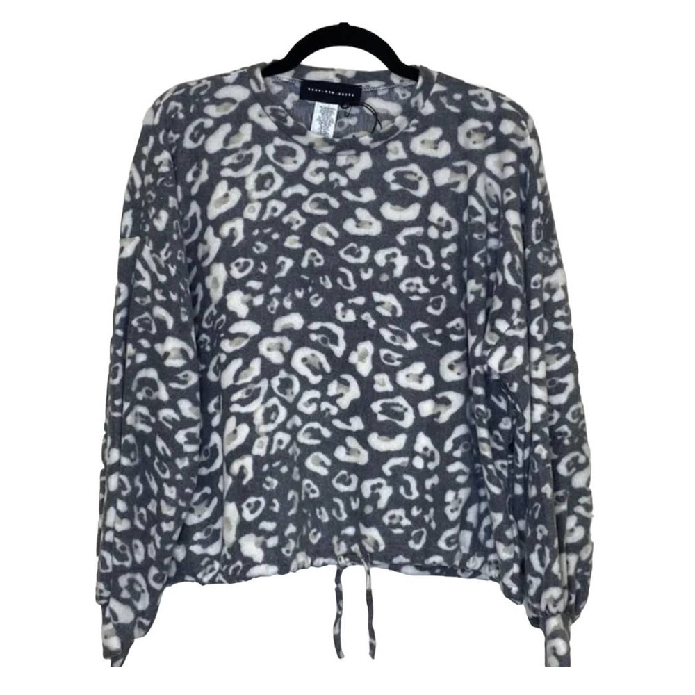 Nordstrom Rack Know.One.Cares Animal Print Fleece Sweater Gray L